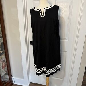 Talbots Black Mini Dress with White Accents